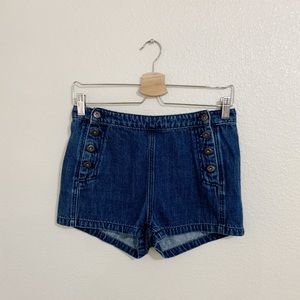 Free People Denim High Rise Shorts